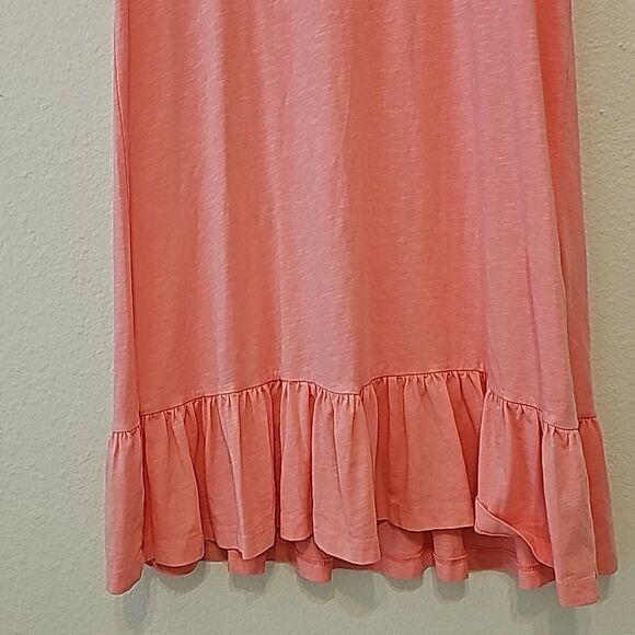 Sundry Dress Peach Orange T Shirt A Line Ruffle Short Sleeve size 0 - Picture 3 of 8